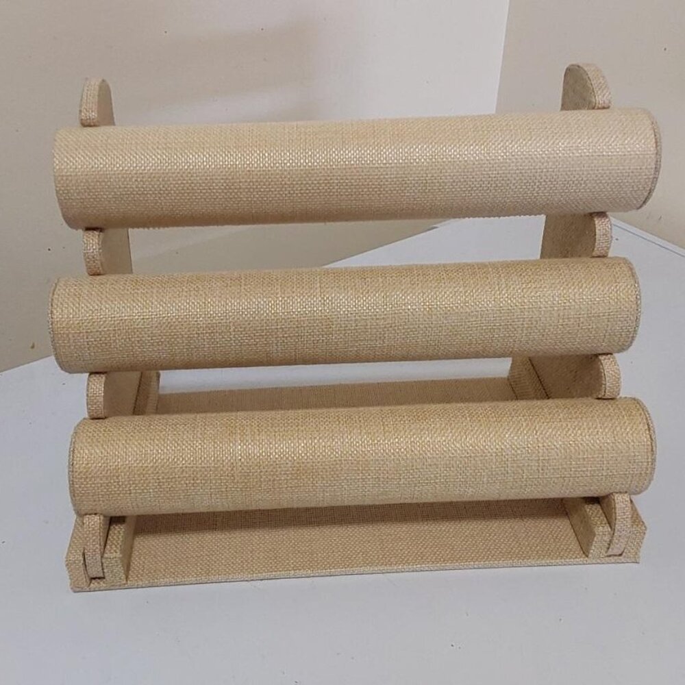 Linen Fabric 3-Tier Bracelet Holder Display Stand